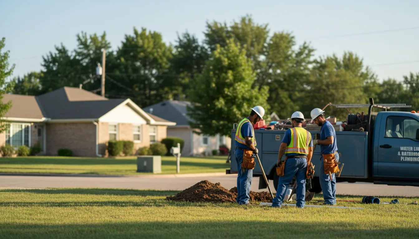 Residential water line and bathroom plumbing service in Westerville, OH